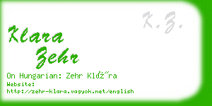 klara zehr business card